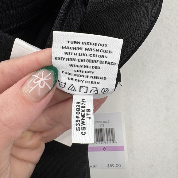 Calvin Klein Pants Womens 6 Black Stretch Slim Tapered Ankle Pull On Career NWT - Picture 8 of 16